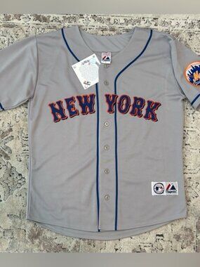 Majestic Authentic NEW YORK METS MLB Baseball Road Gray Jersey